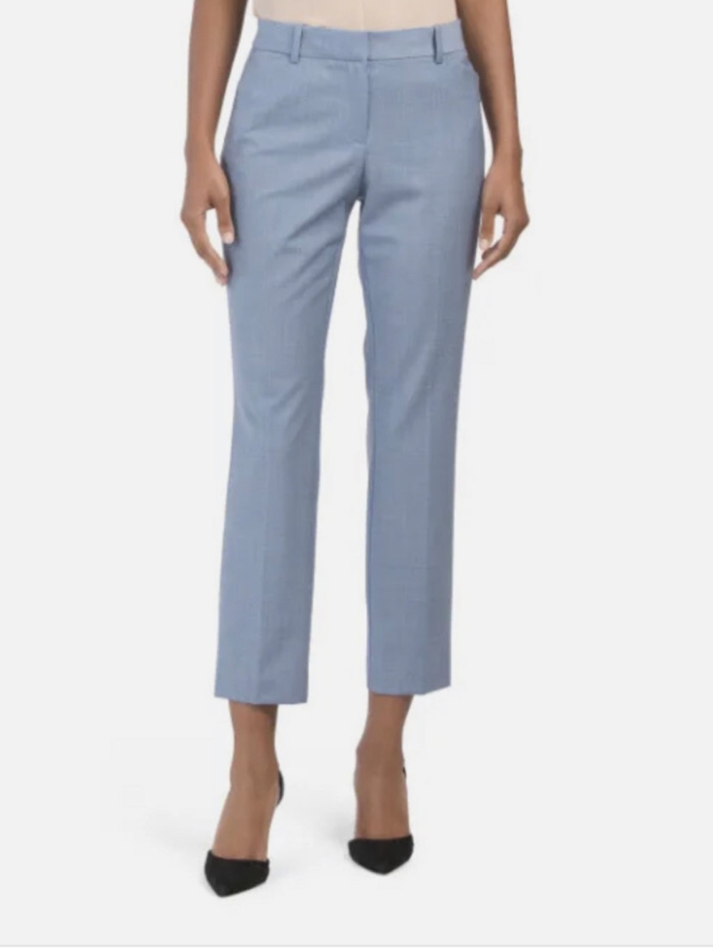 Theory Izelle Adiran Suiting Wool Blend Light Denim Pants Blue Size 4 NWOT